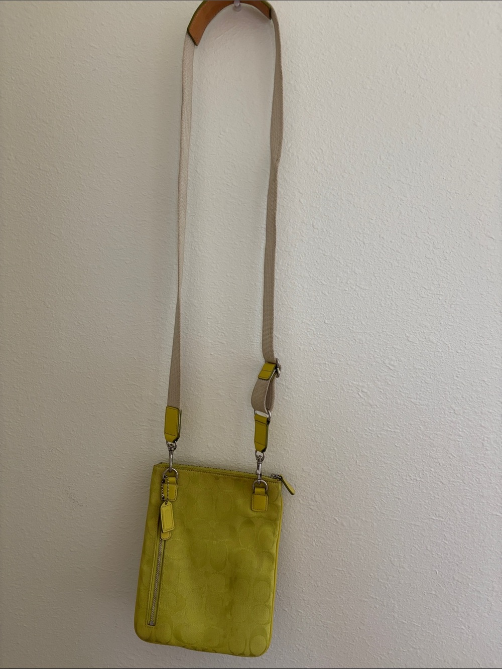 Coach Chartreuse Signature Crossbody Bag - Picture 3 of 11